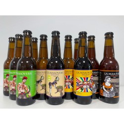 Pack 12 ampolles (3 de cada) - Cervesa artesana Cabalera, Truja Fera, Pubilla i Cop de Falç - La Masovera 33 cl