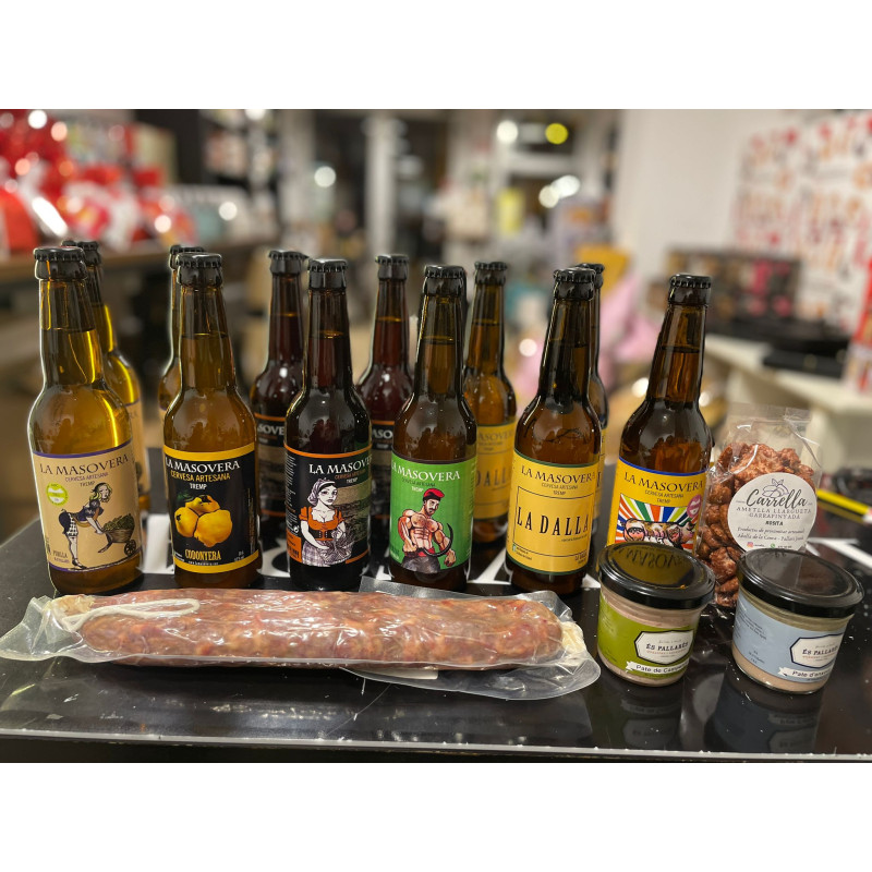 M5 - Pack Cervesa amb menjar (Masoveres + Paté, Garrapinyades i Xolís)