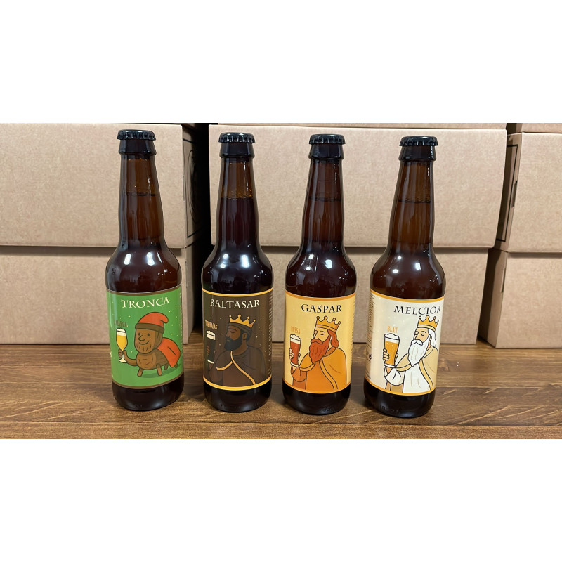 Edició limitada Festes de Nadal - Pack amb 4 cerveses de 33cl de La Masovera (Melcior, Gaspar, Baltasar i Tronca)